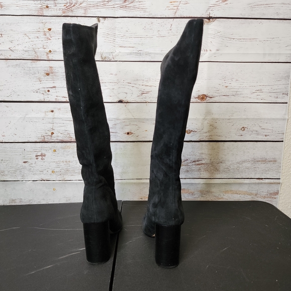 Dolce Vita Black Suede Knee High Heeled Boot..size 9 - Picture 2 of 8